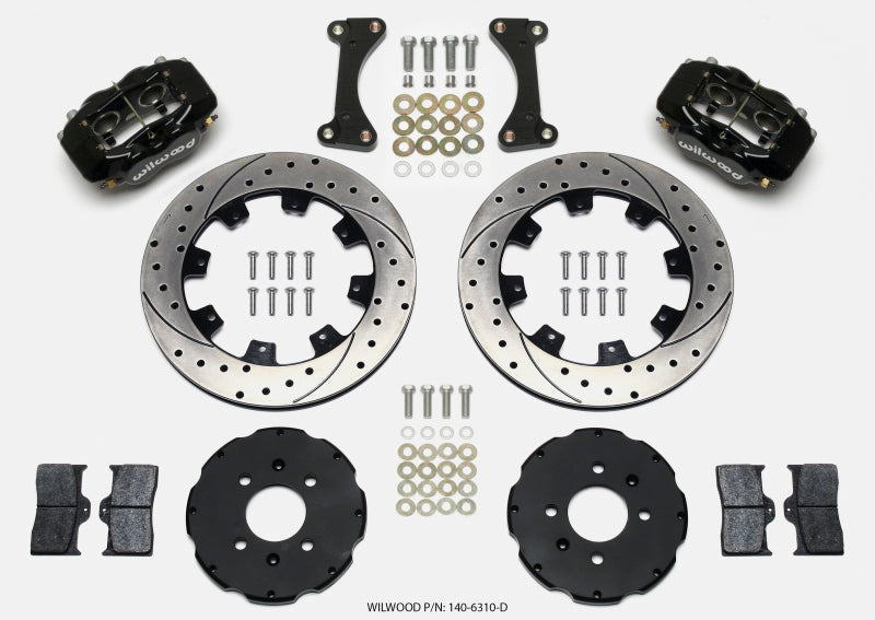 WIL Dynalite Brake Kit - Wilwood Forged Dynalite Front Hat Kit 12.19in Drilled 90-99 Civic w/240 mm Disc