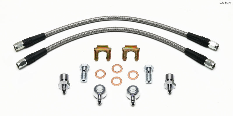 WIL Flexline Brake Hose - Wilwood Flexline Kit D52 Caliper 14in w/ Banjo 7/16-20