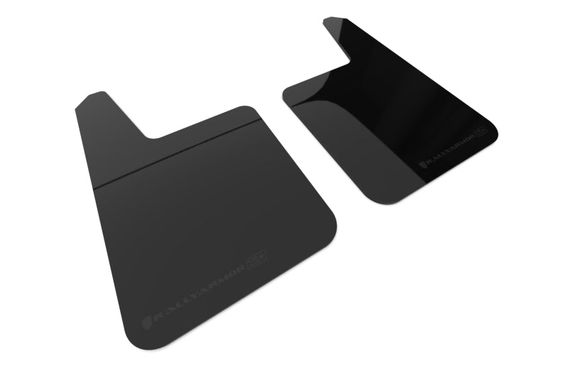 RAL UR Blk Flap/Met. Blk Logo - Rally Armor Universal Black UR Plus Mud Flap  w/ Metallic Black Logo - Pair