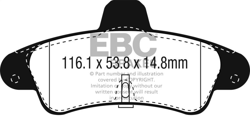 EBC Ultimax2 Brake Pad Sets - EBC 2001-2003 Mercury Cougar 2.0L Ultimax2 Rear Brake Pads