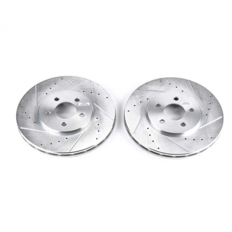 PSB Evolution Drill/Slot Rotor - Power Stop 95-00 Chrysler Cirrus Front Evolution Drilled & Slotted Rotors - Pair