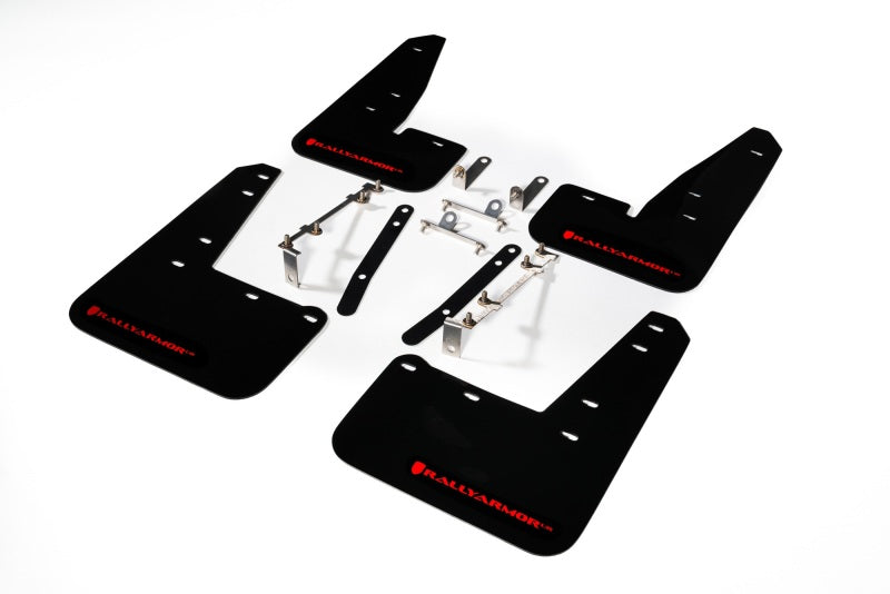 RAL Classic Blk Flap/Red Logo - Rally Armor 23-25 Toyota GR Corolla Black UR Mud Flap w/Red Logo