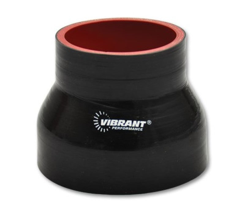 VIB 4 Ply Hoses - Vibrant 4 Ply Reducer Couper 4.0in ID x 3.50in ID x 4.50in Long - Black