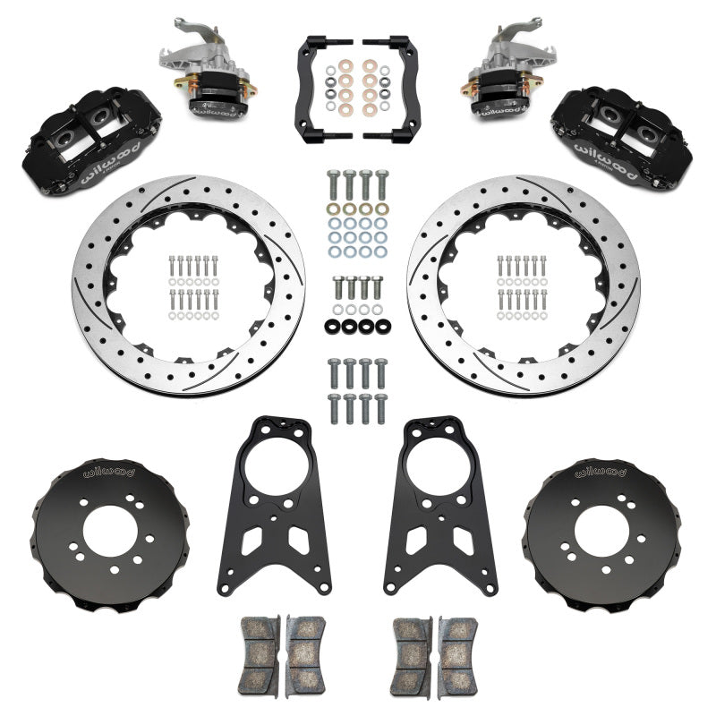 WIL Parking Brake Brake Kit - Wilwood 89-98 Nissan 240SX FNSL4R/MC4 Rear Parking BBK w/ 13.50in D/S Rotors - Black