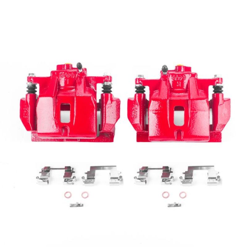 PSB Red Calipers - Power Stop 04-06 Lexus RX330 Front Red Calipers w/Brackets - Pair