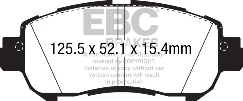 EBC Yellowstuff Brake Pad Sets - EBC 2018+ Nissan Kicks 1.6L Yellowstuff Front Brake Pads