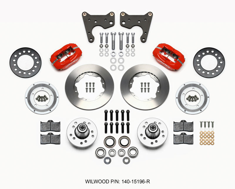 WIL Dynalite Brake Kit - Wilwood Forged Dynalite Front Kit 11.00in Red 65-72 CDP C Body -Drum