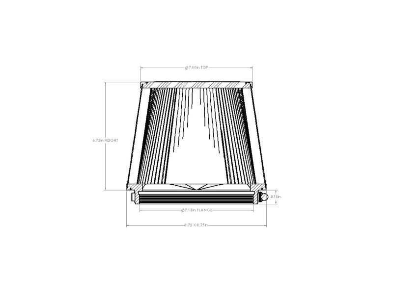 AFE Universal D2 Dura Dry Air Filter - aFe Magnum FORCE Intake Replacement Air Filter w D2 Dry Media 7-1/8in x(8-3/4x8-3/4)in x7in x6-3/4in