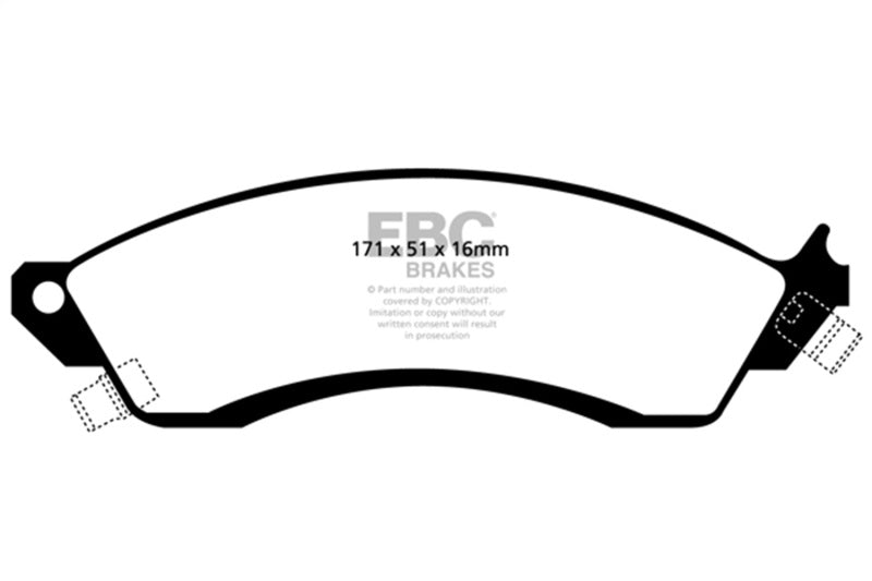 EBC Ultimax2 Brake Pad Sets - EBC 85-88 Chevrolet Camaro (3rd Gen) 2.8 (Performance Package) Ultimax2 Front Brake Pads