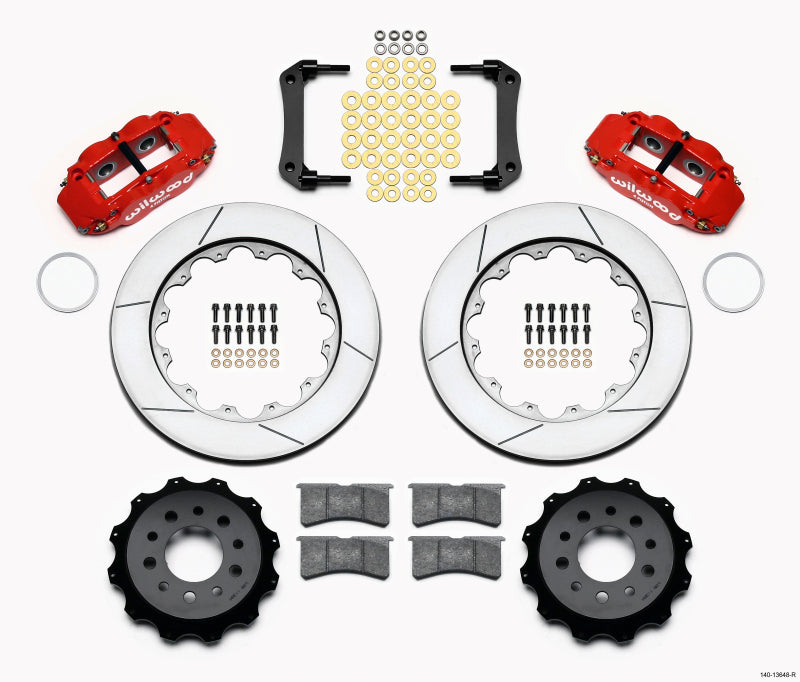 WIL Superlite Brake Kit - Wilwood Narrow Superlite 4R Rear Kit 14.00in Red Morrison Multilink IRS (2010-15 Camaro Based)