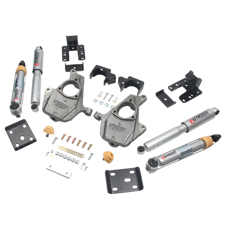 BT Lower Kit w SP Shocks - Belltech LOWERING KIT 16.5-17 Chevy Silverado All Cab 2WD 3-4F / 5-6R