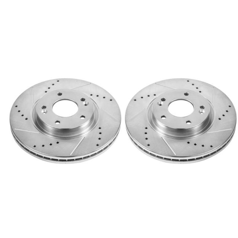 PSB Evolution Drill/Slot Rotor - Power Stop 10-12 Hyundai Santa Fe Front Evolution Drilled & Slotted Rotors - Pair