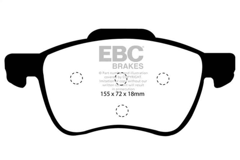 EBC Ultimax2 Brake Pad Sets - EBC 01-05 Volvo S60 2.3 Turbo T5 Ultimax2 Front Brake Pads