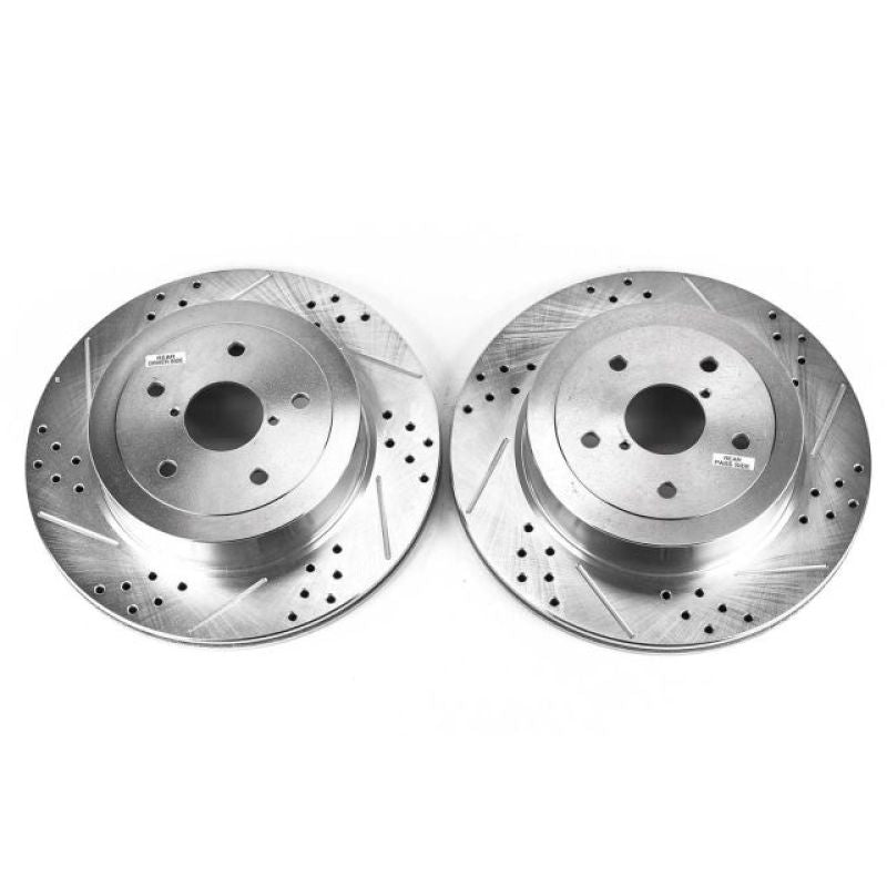 PSB Evolution Drill/Slot Rotor - Power Stop 05-07 Subaru Impreza Rear Evolution Drilled & Slotted Rotors - Pair
