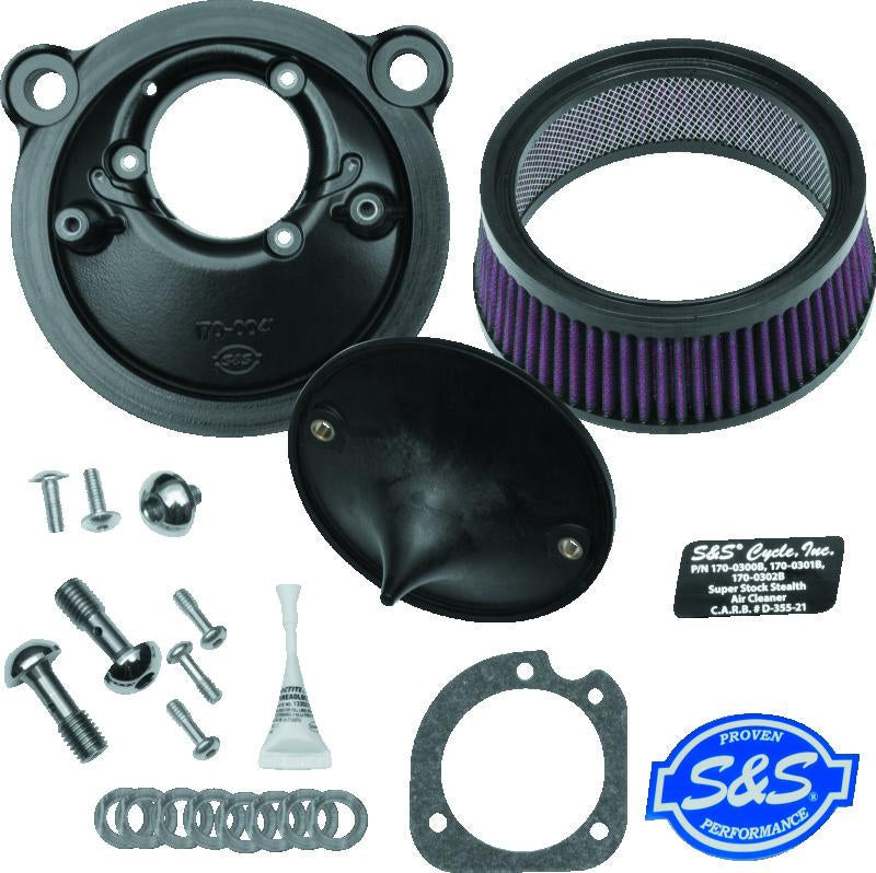 SSC Air Cleaner Kits - S&S Cycle 2007+ XL Sportster Models w/ Stock EFI Stealth Air Cleaner Kit w/o Cover