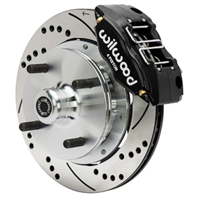 WIL Powerlite Brake Kits - Wilwood 73-76 Porsche 914 Front Powerlite Brake Kit Drilled & Slotted - Black