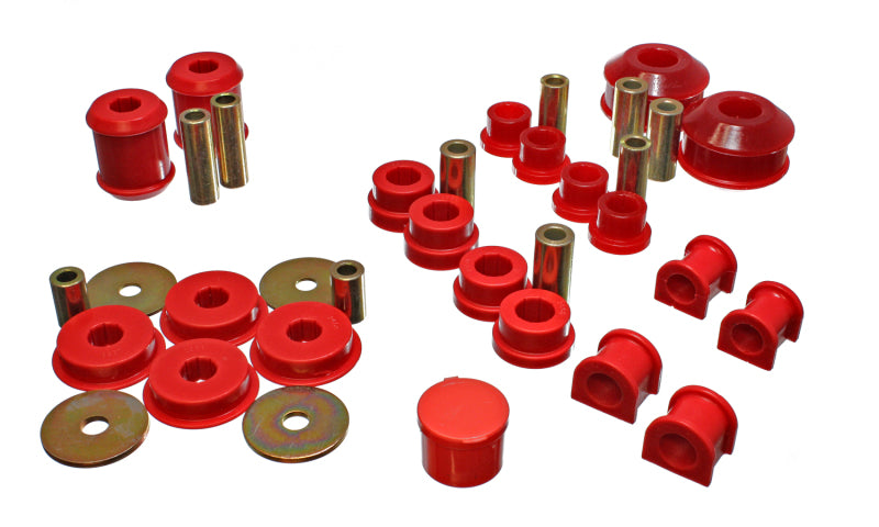 ES Hyper-Flex Sets - Red - Energy Suspension 03-05 Mitsubishi Lancer EVO 8 Red Hyper-flex Master Bushing Set