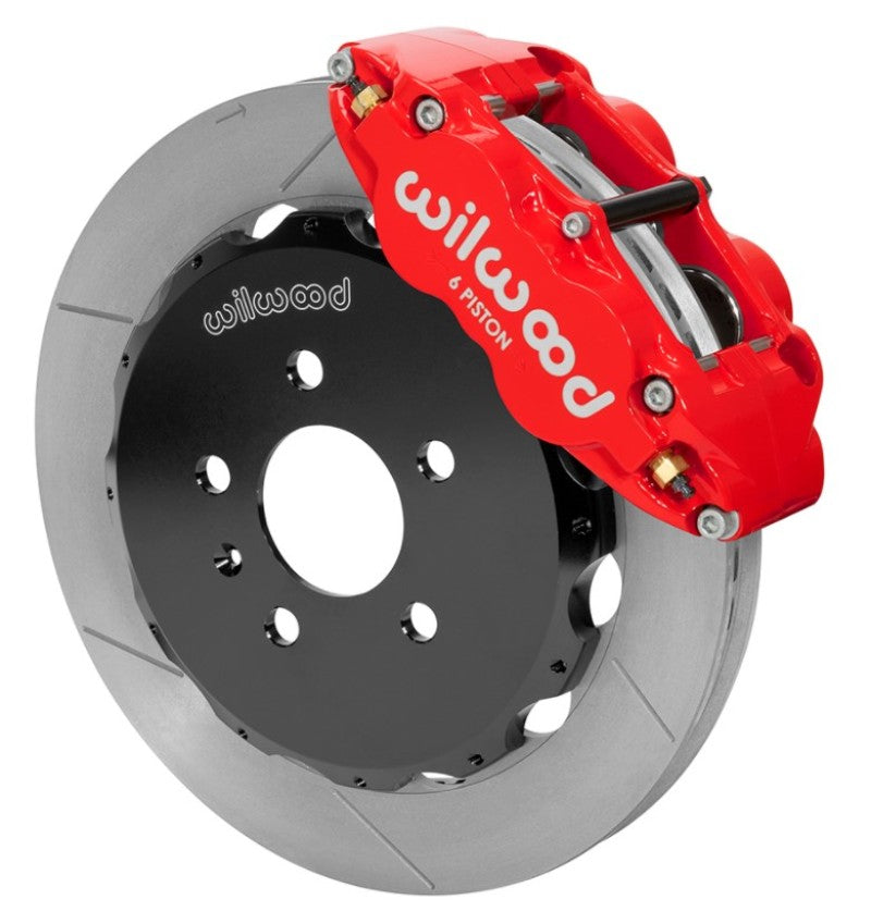 WIL Superlite Brake Kit - Wilwood 03-08 Audi A4 Forged Narrow Superlite 6R Front Big Brake Kit 12.88in (Red) w/ Lines