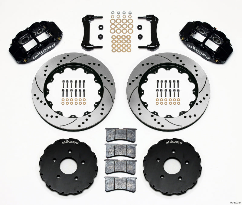 WIL Superlite Brake Kit - Wilwood Narrow Superlite 6R Front Hat Kit 14.00in Drilled 2005-up Corvette C6