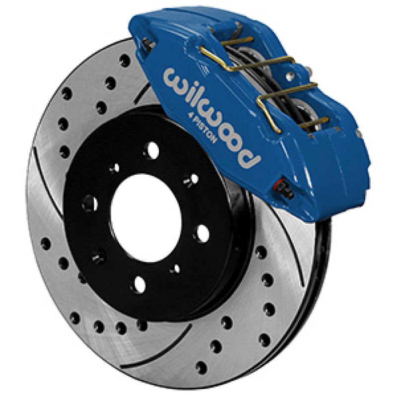 WIL Dynapro Brake Kit - Wilwood DPHA Front Caliper & Rotor Kit Drilled Honda / Acura w/ 262mm OE Rotor - Competition Blue