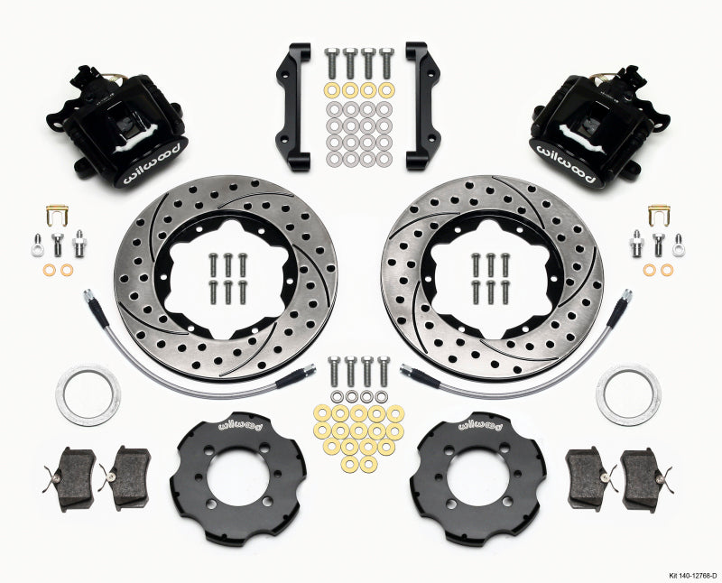 WIL Parking Brake Brake Kit - Wilwood Combination Parking Brake Rear Kit 11.00in Drilled 2012 Fiat 500 w/ Lines