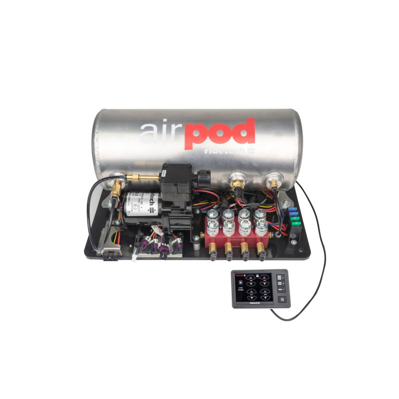 RID Air Control System - Ridetech RidePro E5 Air Ride Suspension Control System 3 Gal Single Compressor AirPod 1/4in Valves