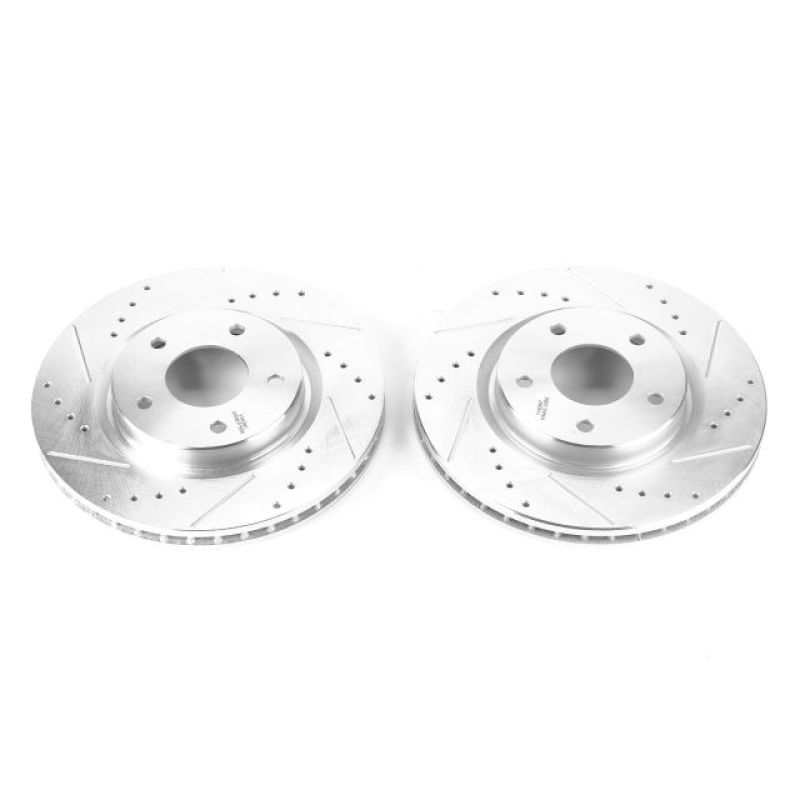PSB Evolution Drill/Slot Rotor - Power Stop 14-17 Nissan Leaf Front Evolution Drilled & Slotted Rotors - Pair