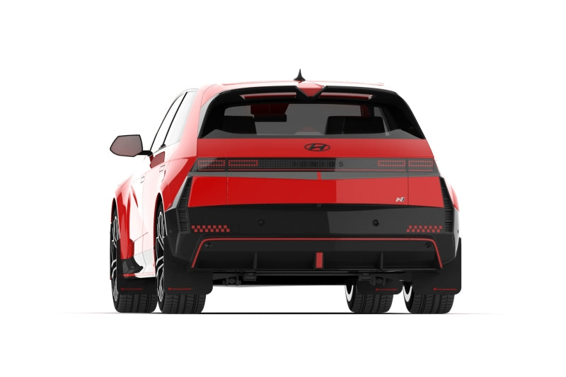 RAL Basic Blk Flap/Rd Logo - Rally Armor 2025 Hyundai Ioniq 5 N Black Mud Flap w/Red Logo
