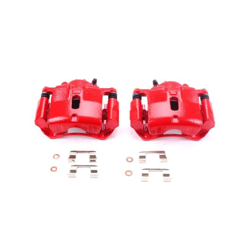 PSB Red Calipers - Power Stop 03-08 Honda Pilot Front Red Calipers w/Brackets - Pair