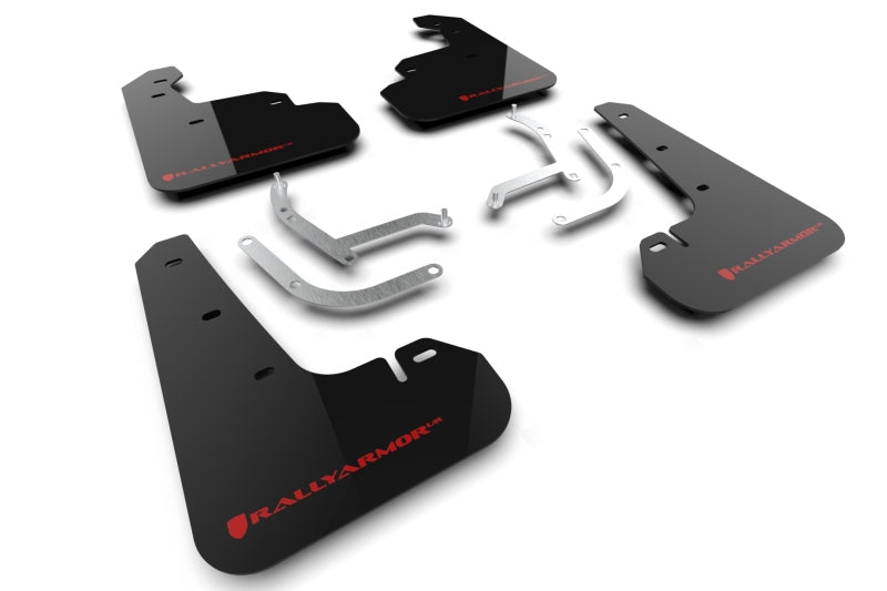 RAL UR Blk Flap/Rd Logo - Rally Armor 24-26 Subaru Impreza Black UR Mud Flap w/ Red Logo