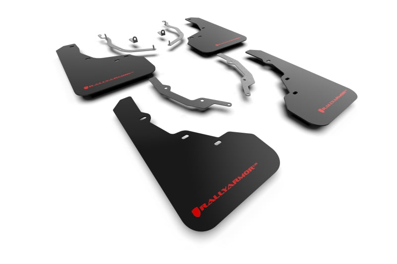 RAL UR Blk Flap/Rd Logo - Rally Armor 22-25 Hyundai Santa Cruz Black UR Mud Flap w/Red Logo