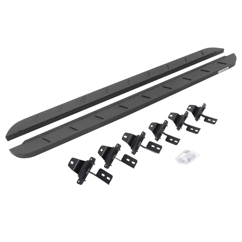 GOR RB10 Slim Running Boards - Go Rhino 18-22 Jeep Wrangler JLU 4DR RB10 Slim Running Boards Kit (Incl. Brackets) - Bedliner Coat