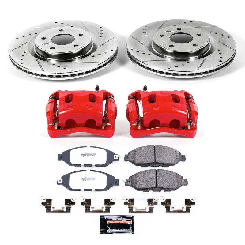 PSB Red Calipers - Power Stop 13-20 Nissan Pathfinder Front Z36 Truck & Tow Kit w/Cals