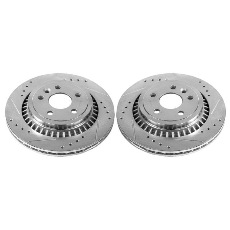 PSB Evolution Drill/Slot Rotor - Power Stop 10-17 Volvo XC60 Rear Evolution Drilled & Slotted Rotors - Pair