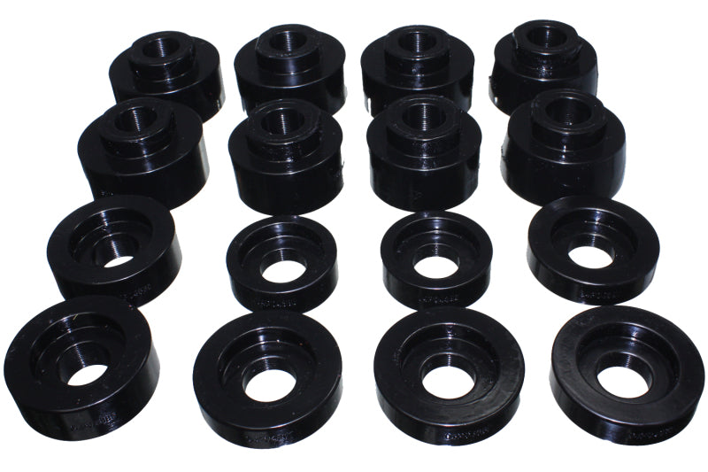 ES Body Mounts - Black - Energy Suspension 08-16 Ford F-250/F-350/F-450/F-550 Super Duty Crew Cab Black Body Mount Set