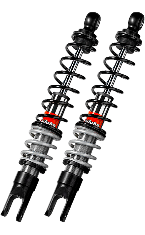 BIT YGB0 Monoshocks - Bitubo YGB0 Twinshocks Rear Adjustable: Spring Preload,  Red And Black Springs