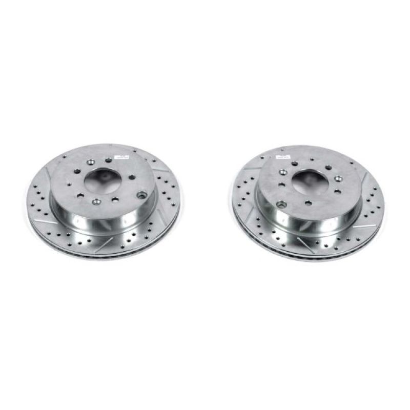 PSB Evolution Drill/Slot Rotor - Power Stop 07-12 Mazda CX-7 Rear Evolution Drilled & Slotted Rotors - Pair