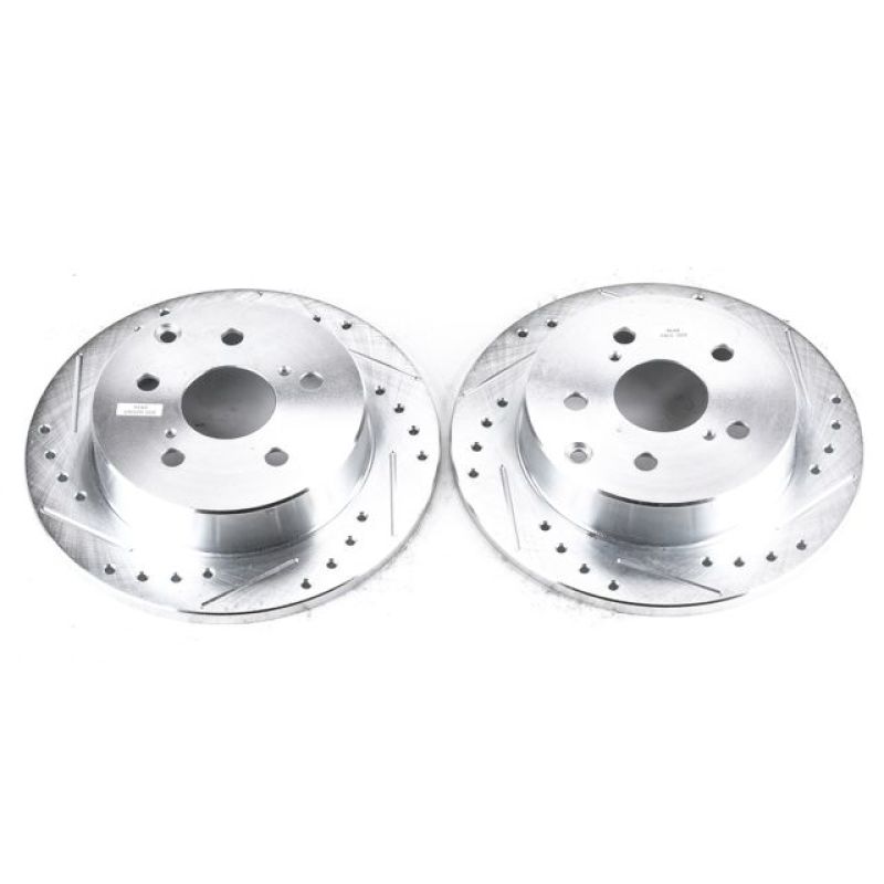 PSB Evolution Drill/Slot Rotor - Power Stop 10-12 Lexus HS250h Rear Evolution Drilled & Slotted Rotors - Pair