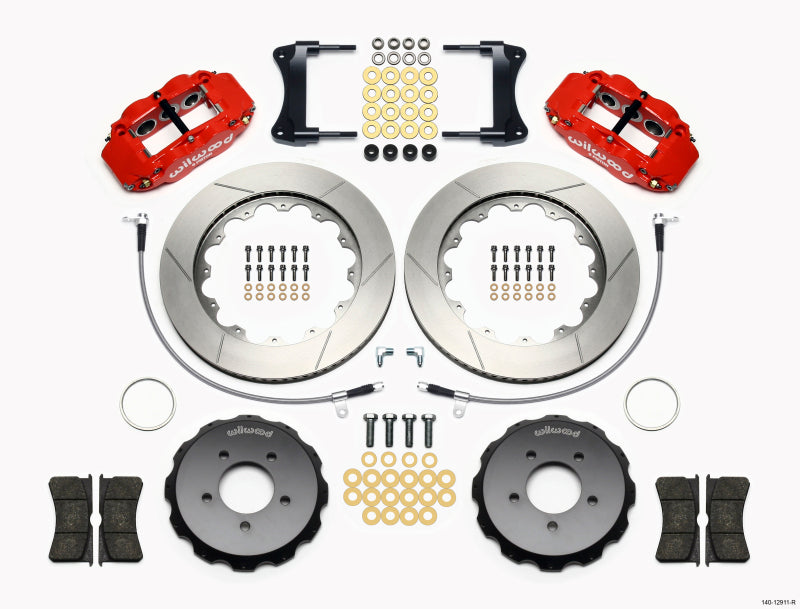 WIL Superlite Brake Kit - Wilwood Narrow Superlite 6R Front Hat Kit 14.00in Red 2005-Up Mazda Miata w/ Lines