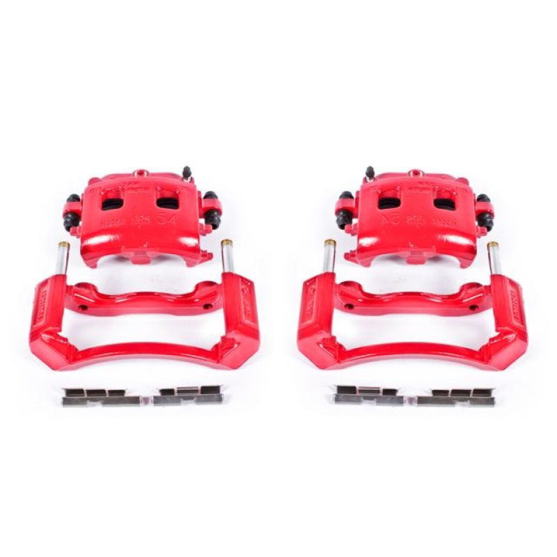 PSB Red Calipers - Power Stop 02-05 Dodge Ram 1500 Front Red Calipers w/Brackets - Pair
