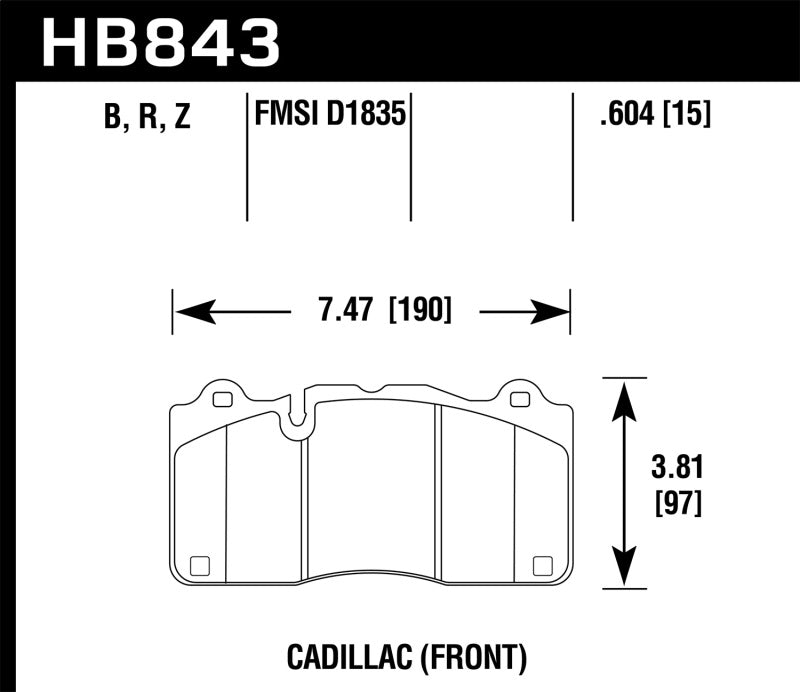 HAWK DTC-70 Brake Pad Sets - Hawk 2016 Cadillac CTS DTC-70 Front Race Brake Pads