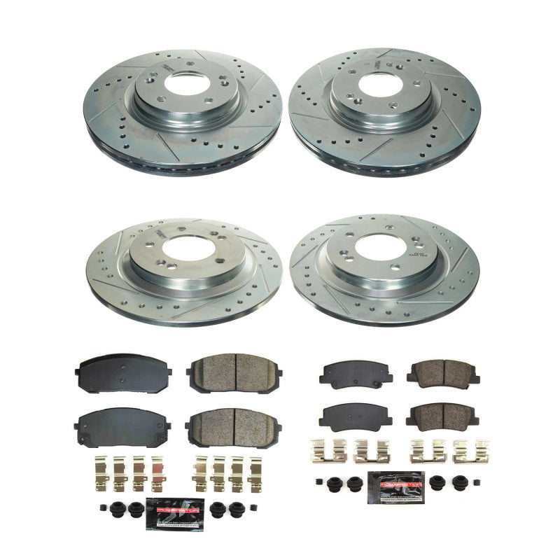 PSB Z23 Evolution Kit - Power Stop 20-22 Hyundai Sonata Front & Rear Z23 Evolution Brake Kit