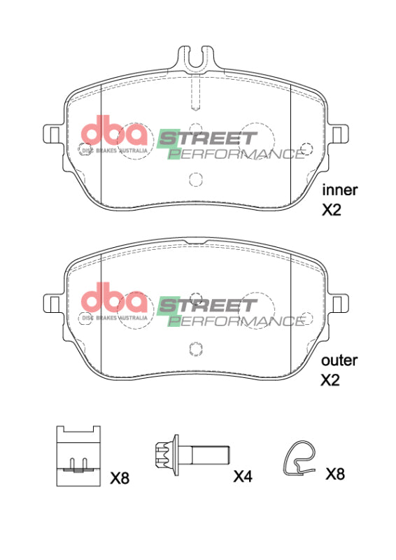 DBA SP Performance Brake Pads - DBA 2020+ Mercedes-Benz CLA200 SP Performance Front Brake Pads