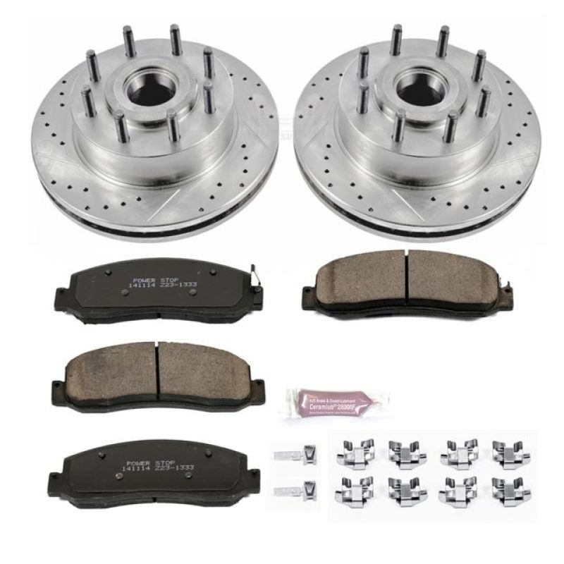 PSB Evolution Drill/Slot Rotor - Power Stop 10-11 Ford F-350 Super Duty Front Z23 Evolution Brake Kit