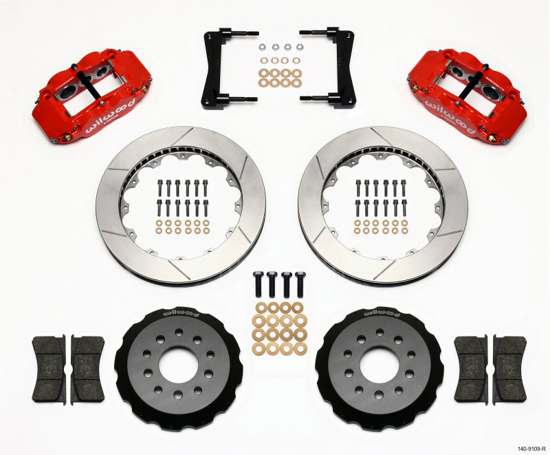 WIL Superlite Brake Kit - Wilwood Narrow Superlite 6R Front Hat Kit 13.06in Red 2005-2014 Mustang