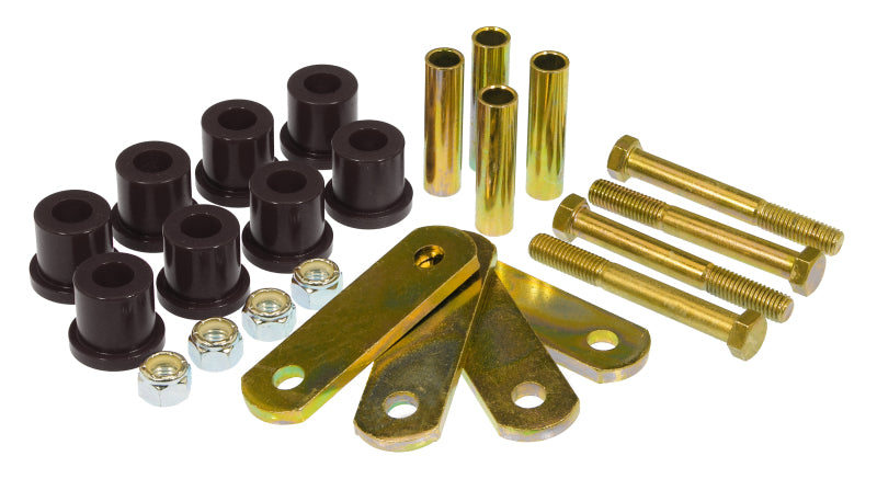 PRO Spring/Shackle Bush- Blk - Prothane 64-73 Ford Mustang Rear HD Shackle Kit - Black