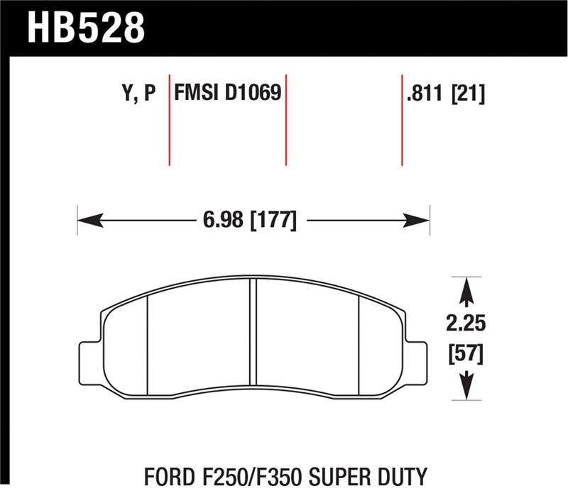 HAWK Super Duty Brake Pad Sets - Hawk 05-11 Ford F250/F350 / 2011 Ford F550 Super Duty Street Front Brake Pads