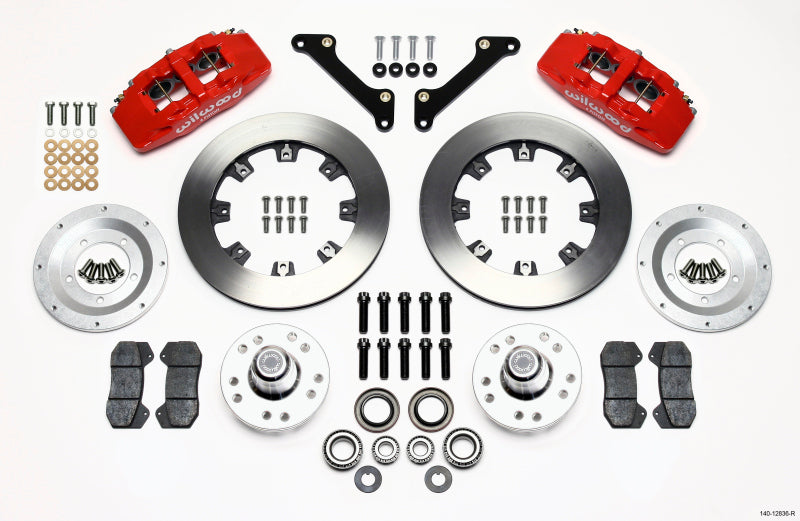WIL Dynapro Brake Kit - Wilwood Dynapro 6 Front Hub Kit 12.19in Drilled Red 79-81 Camaro
