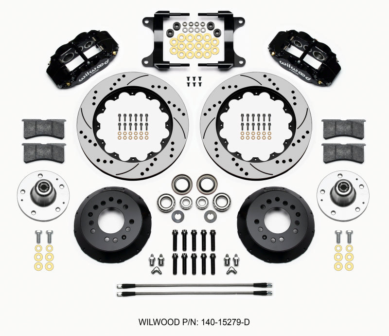 WIL Superlite Brake Kit - Wilwood Narrow Superlite 6R Front Hub Kit 14.00in Drilled 82-92 Camaro//Firebird