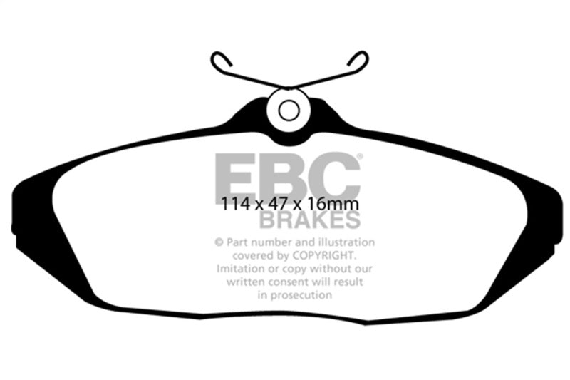 EBC Yellowstuff Brake Pad Sets - EBC 01-02 Dodge Viper 8.0 Yellowstuff Rear Brake Pads